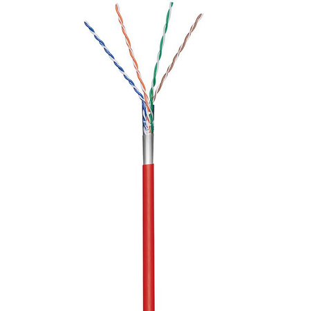 CAT5e F/UTP AWG 26/7 twisted pair cable Goobay red 100m