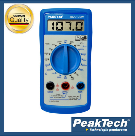 Digitálny 10A multimeter PeakTech 1070 AC DC