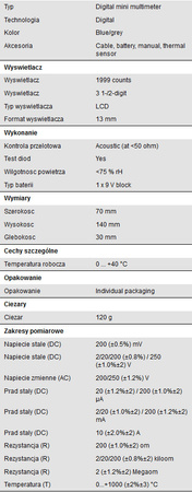 Digitálny 10A multimeter PeakTech 1070 AC DC