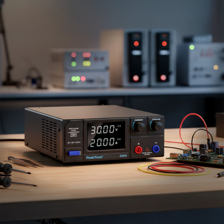 Zasilacz laboratoryjny impulsowy DC 1-30V 20A PeakTech P6165