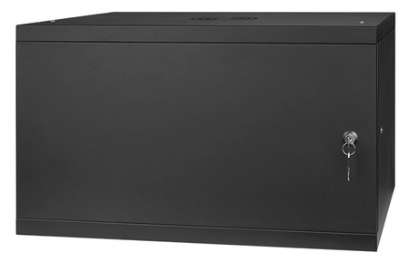 RACK 19'' 6U 600x350mm cabinet BLACK Steel door