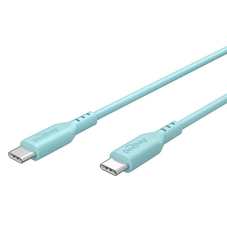 Kabel USB-C 2.0 Goobay silikonowy turkusowy 1.5m