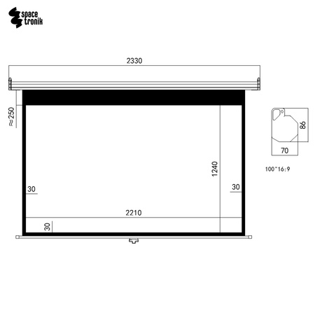 Ručne vysúvateľné projekčné plátno 100" palcov 16:9