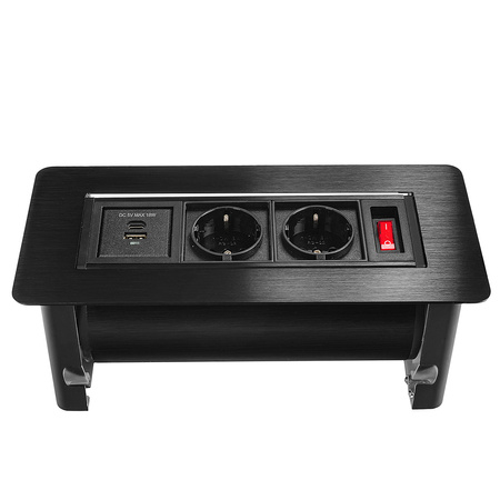 Spacetronik SPS-O24CB V2 countertop swivel socket