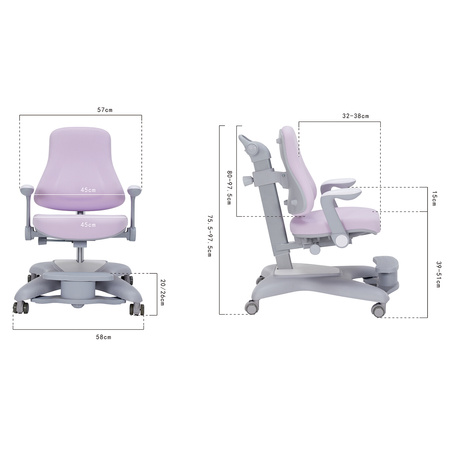 Fotel ergonomiczny dziecięcy Spacetronik SPC-XD13 Szare