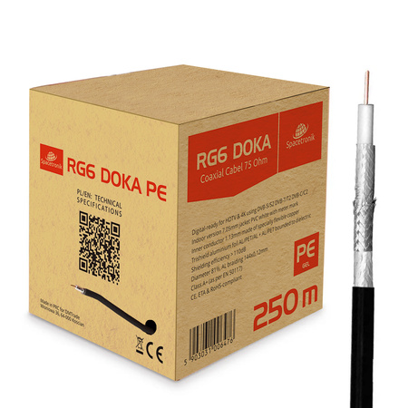 RG6 Spacetronik DOKA PE 4K Trishield 250 Kabel