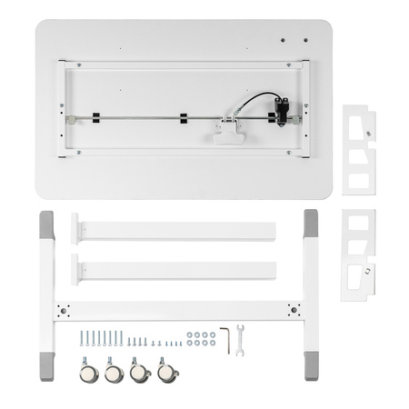 Adjustable table on wheels Buddy 04 white