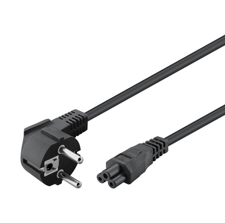 Kabel zasilający C5 kątowy Goobay czarny 1,8m