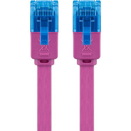 LAN Patchkabel CAT 6A UTP FLAT rosa 0.5m