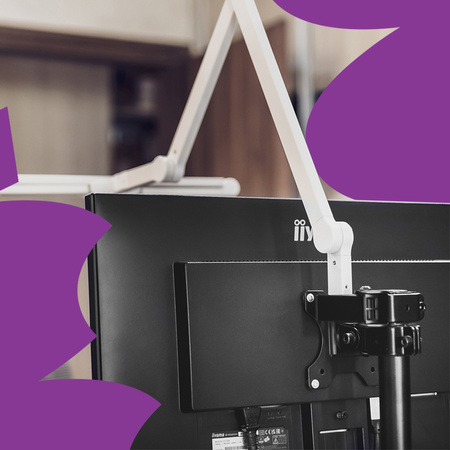 Zestaw ergonomiczny uchwyt monitor laptop lampa Glow adapter