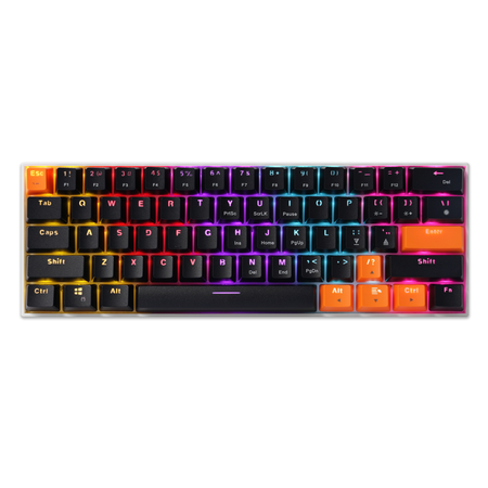 Delux KM36 RGB schwarz/orange kabelgebundene mechanische Tastatur