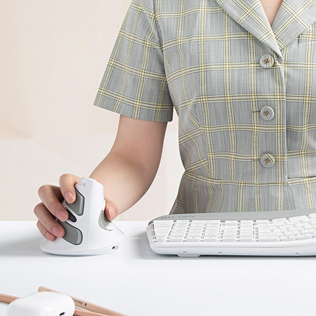 Ergonomická myš Delux M618G DB bílá bezprašná