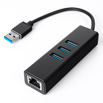 Multiport USB na 3 USB + RJ45 SPU-M07 čierny