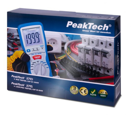 Tester bezpieczników prądowych RCD PeakTech 2710