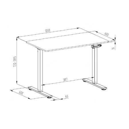 Manualne biurko Spacetronik Moris 113BB 100x60