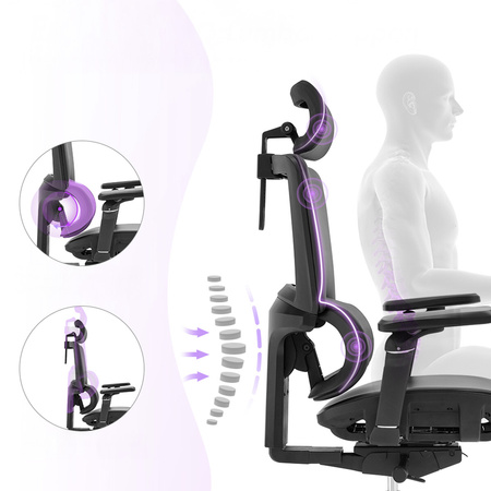 Ergonomiczny fotel biurowy obrotowy 6D EGAN Czarny