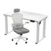 Zestaw do nowoczesnego biura: biurko elektryczne + fotel biały