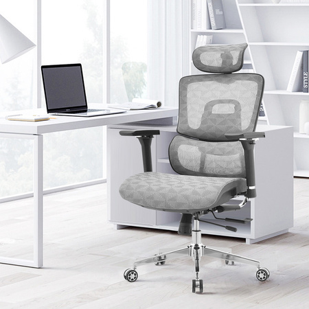 Regulowany Fotel do biurka obrotowy 4D MIRA Szary