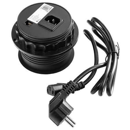 Spacetronik SPS-R1D3W V2 round tabletop socket