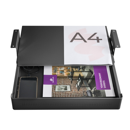 Under-Desk Storage Drawer Shelf USB Large Black