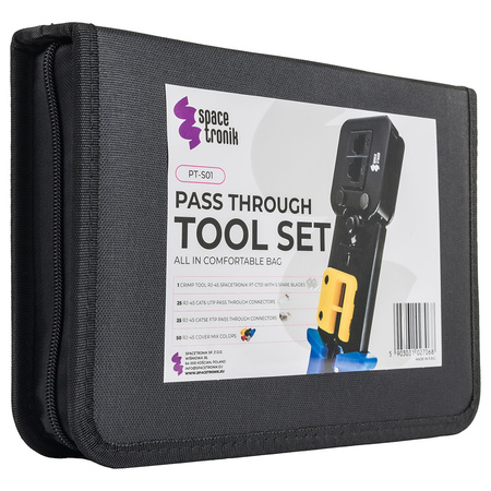 Pass-through set with crimper and RJ plugs PT-S01