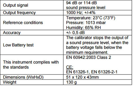 PeakTech 8010 extreme sound calibrator