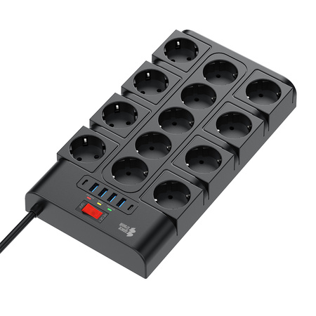 Listwa zasilająca 13xAC 4xUSB 2xUSB-C