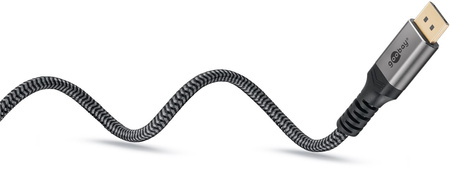 DisplayPort DP 1.4 8K cable Goobay Plus TEXTIL 1m