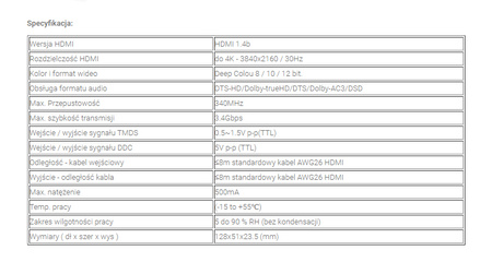 Rozgałęźnik HDMI 1/2 Spacetronik SPH-RS102V14