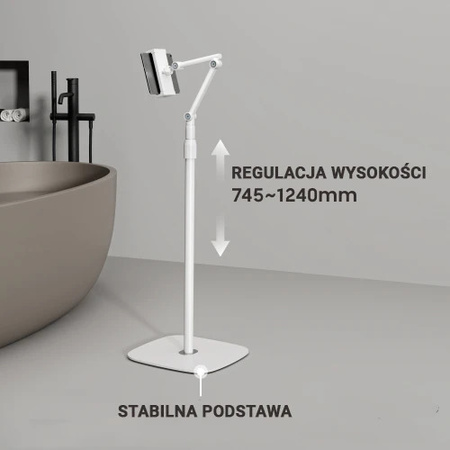 Podstawka stojąca na tablet SPP-124W biała