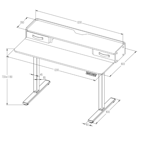 Biurko Elektrycznie Regulowane 120x60 z półkami z pamięcią białe