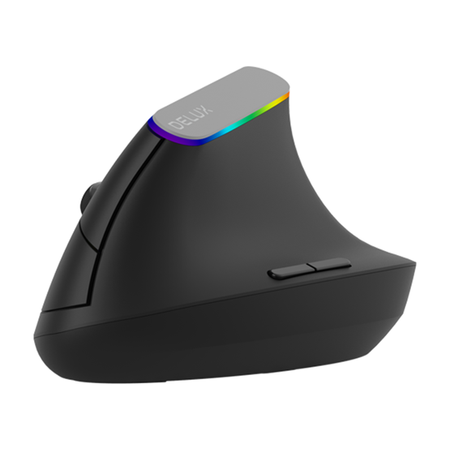 Kabellose vertikale Maus Delux M618C RGB schwarz