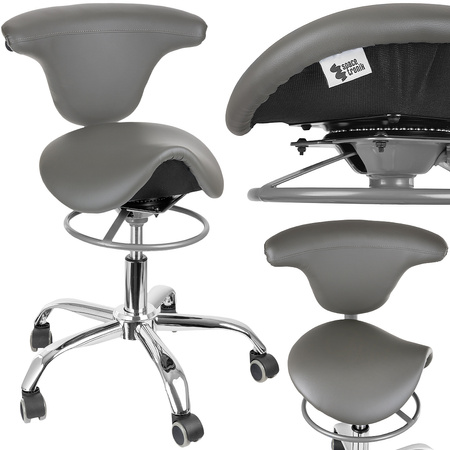 Ergonomiczny hoker regulowany SELLA szary