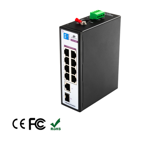 SWITCH 8portový SP-SGI108SP Priemyselný PoE SFP