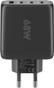 3x USB-C USB 68W power charger Goobay BLACK