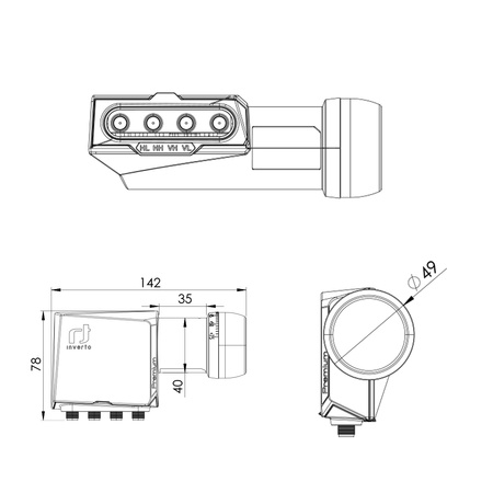 LNB Quatro Inverto Universal Premium PLL QTL413