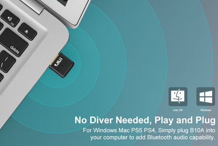 B10A Bluetooth Audio Transmitter 5.0 USB 1Mii 20m
