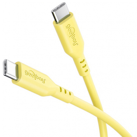 Kabel USB-C 2.0 Goobay silikonowy żółty 1.5m