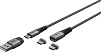 Magnetický kabel 2.0 2v1 Goobay 2xUSB-C 1xUSB-A