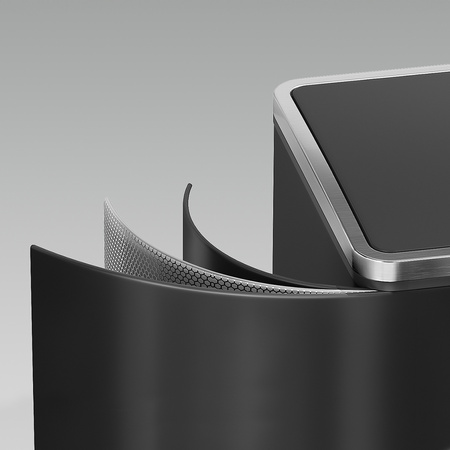 Kosz na śmieci metalowy podwójna komora czarny