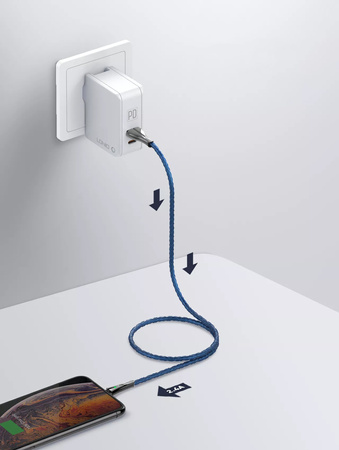 LDNIO USB-A/micro-USB kábel s LED diódou 1 m sivý LS461M