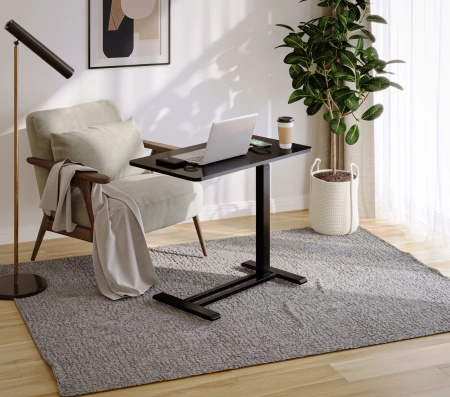 Zestaw wypoczynkowy fotel Spacetronik Flax 04M niebieski + stolik regulowany BUDDY