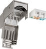 Keystone konektor RJ45 CAT 6A gn/gn barrel černý