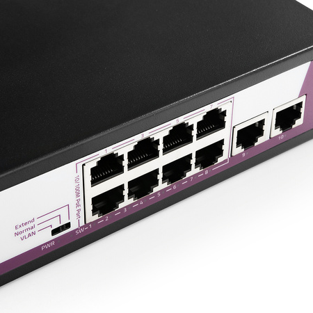 10-portový 100Mbps POE 120W SWITCH SP-SF1010P
