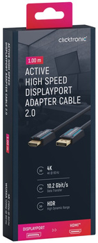 CLICKTRONIC DisplayPort DP - HDMI 2.0 4K Kabel 1m