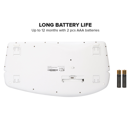 Ergonomická klávesnica Delux GM901 biela bezdrôtová BT a 2,4 GHz