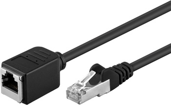 LAN cable CAT 5E extension cable black 05m