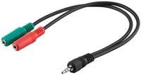 Adapter audio 2x gn - 1x wt jack 3.5mm 30cm Goobay