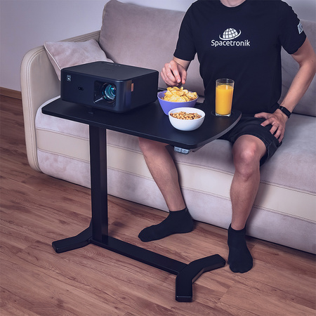 Electric adjustable table with wheels Buddy black
