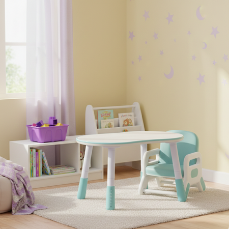Zestaw mebli dziecięcych Spacetronik – stolik SPEX201 i krzesełko SPC-XD-22 niebieski
